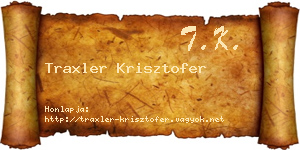 Traxler Krisztofer névjegykártya